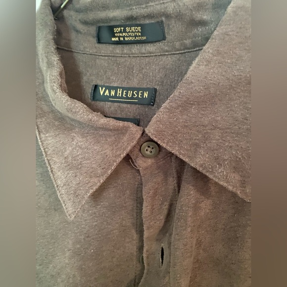 Brown soft suede button down shirt - Picture 2 of 5